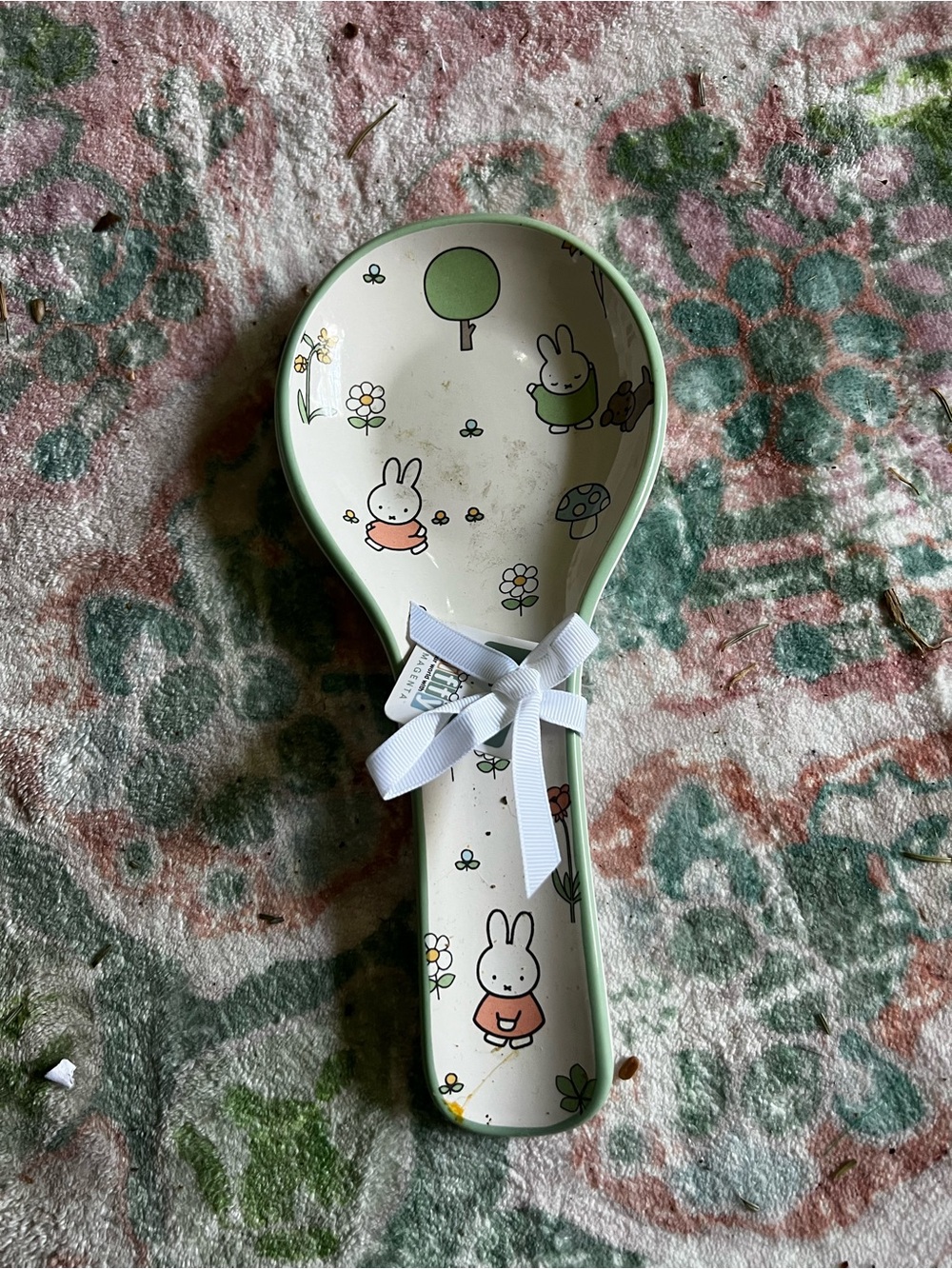 miffy Green and White Ceramic Spoon Rest